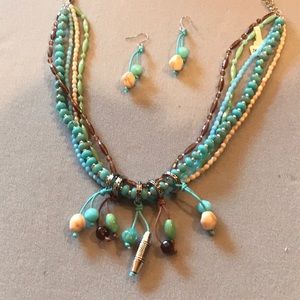 Never Worn FASHION Jewelry Necklace/Earring Set